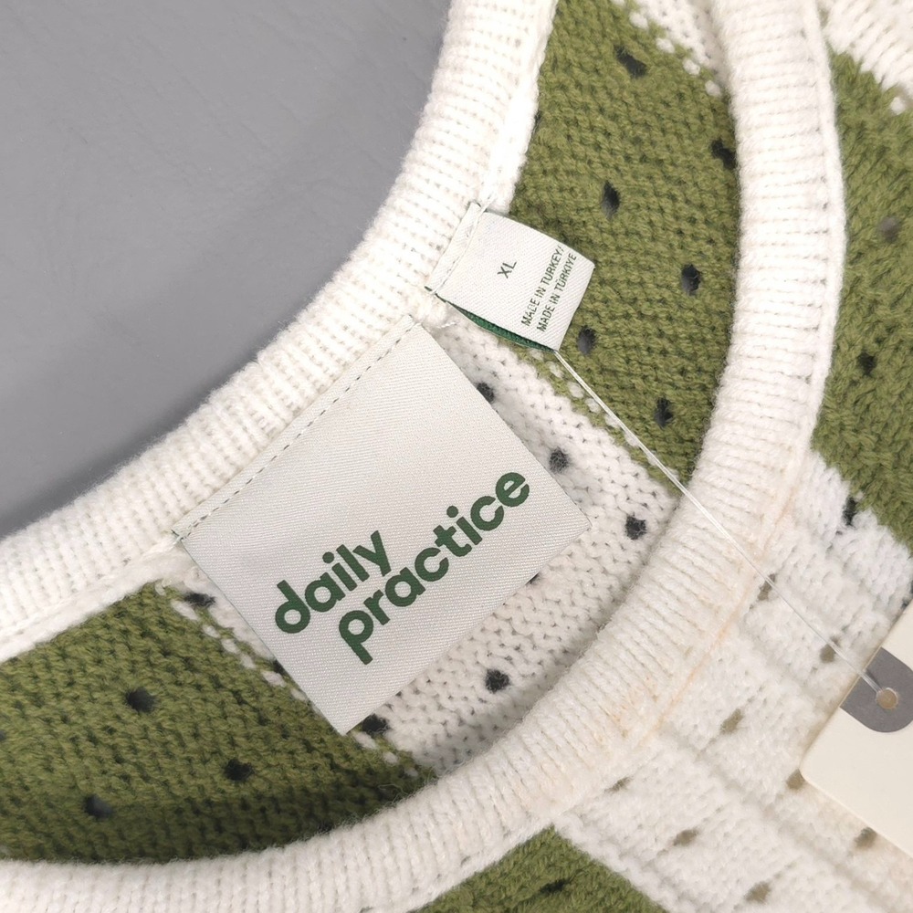 ANTHROPOLOGIE DAILY PRACTICE New Knit Mini Dress XL Sleeveless Green Striped - Picture 2 of 16